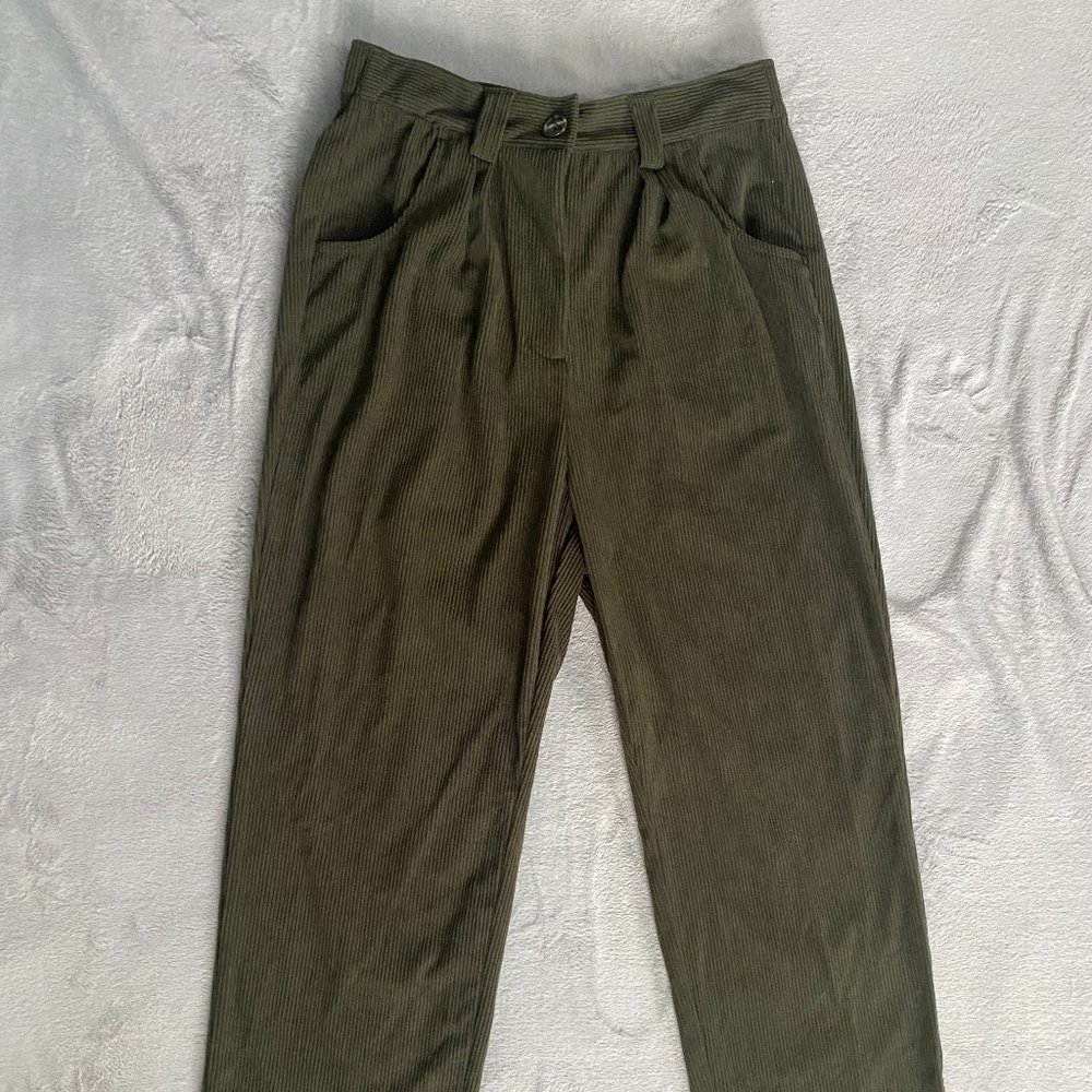 HALARA Olive Green Corduroy Pants NWT